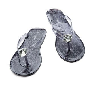 Liliana Jelli Clear Diamond Flip Flops